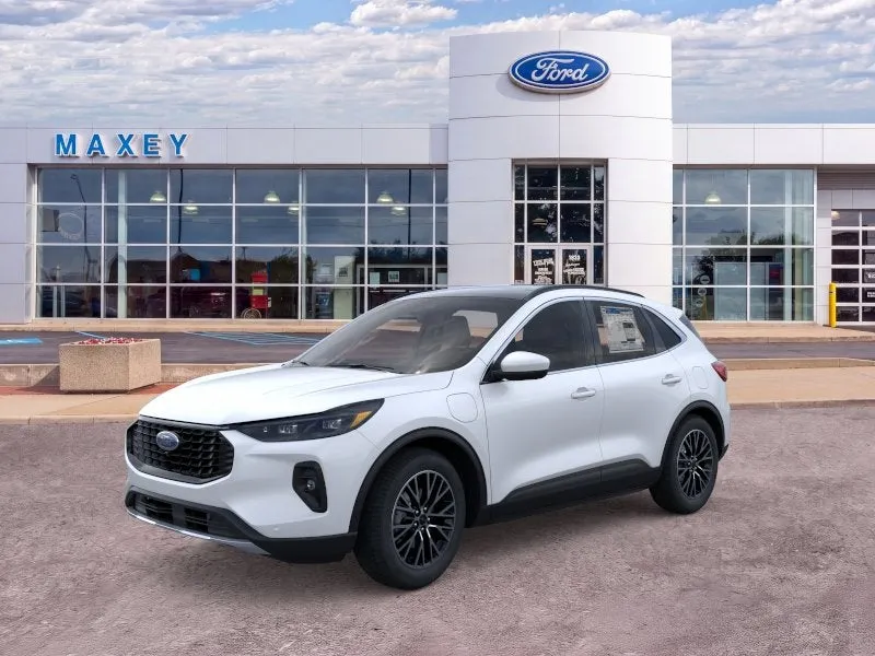 2025 Ford Escape Plug-in Hybrid in Star White Metallic Tri-Coat — front three-quarter view