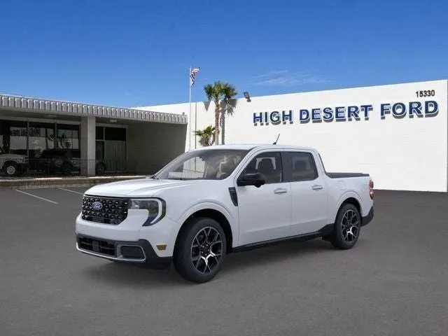 2025 Ford Maverick Lariat in Oxford White — front three-quarter view