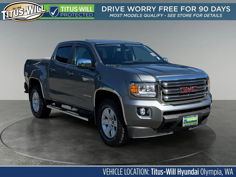 2018 GMC Canyon SLE1 in Satin Steel Metallic — front three-quarter view