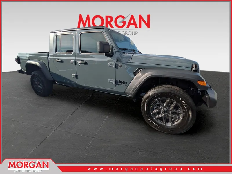 2026 Jeep Gladiator Sport S in Gray — front three-quarter view