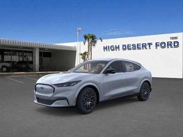 2026 Ford Mustang Mach-E Premium in Gray Metallic — front three-quarter view