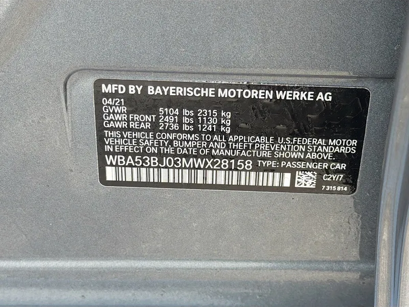 2021 BMW 5 Series — photo 45 view