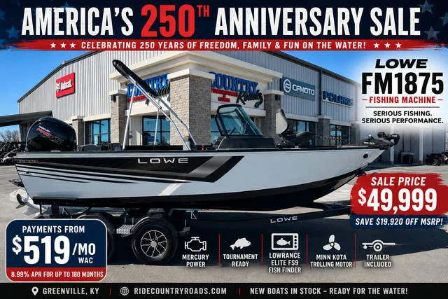 2026 Lowe Boats FM1875 — front three-quarter view