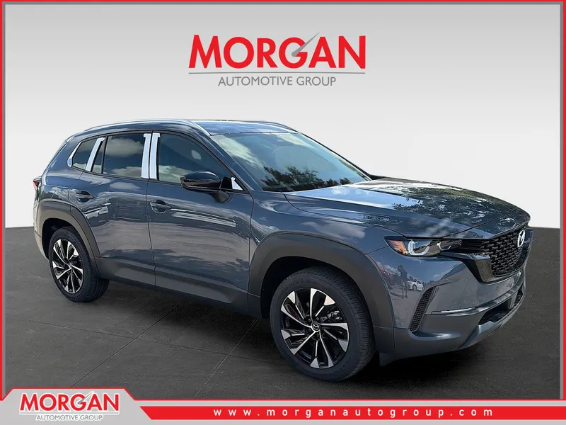 2026 Mazda CX-50 Hybrid Premium Plus in Polymetal Gray Metallic — front three-quarter view