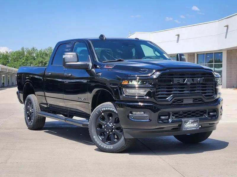 2026 RAM 2500 RAM 2500 BIG HORN CREW CAB 4X4 6'4' BOX in Diamond Black Crystal Pearl-Coat Exterior Paint — front three-quarter view
