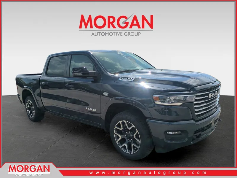 2026 Ram 1500 Laramie in Blue — front three-quarter view
