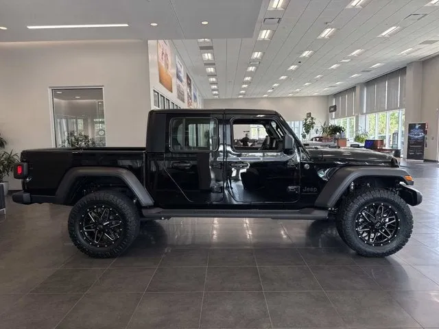 2026 Jeep Gladiator Sport in Black Clearcoat — front three-quarter view