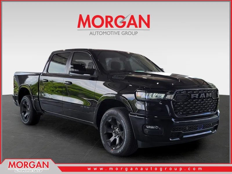 2026 Ram 1500 Big Horn in Diamond Black Crystal Pearlcoat — front three-quarter view