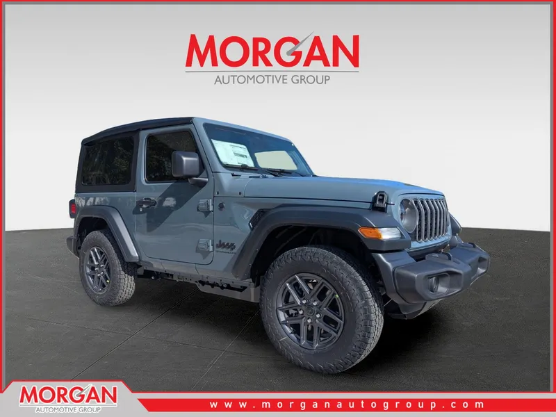 2026 Jeep Wrangler Sport S in Gray — front three-quarter view