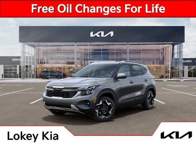 2026 Kia Seltos S in Steel Gray — front three-quarter view