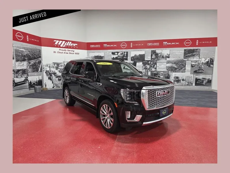2022 GMC Yukon Denali in Onyx Black — front three-quarter view
