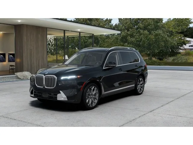 2027 BMW X7 xDrive40i in Black Sapphire Metallic — front three-quarter view