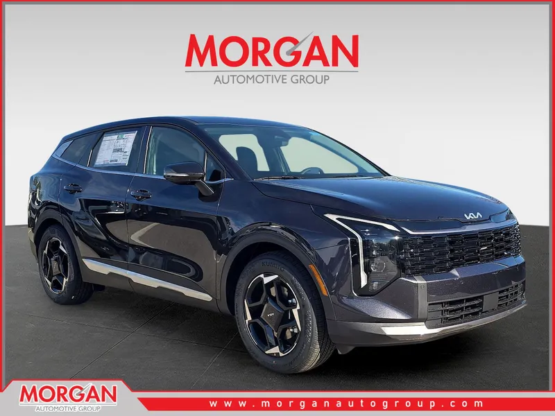2026 Kia Sportage EX in Panthera Metal Gray — front three-quarter view