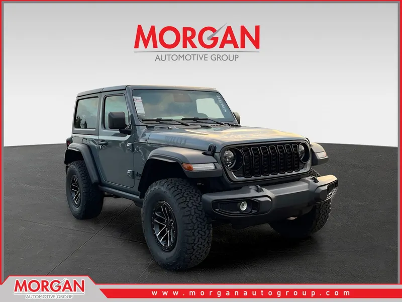 2026 Jeep Wrangler Willys in Gray — front three-quarter view