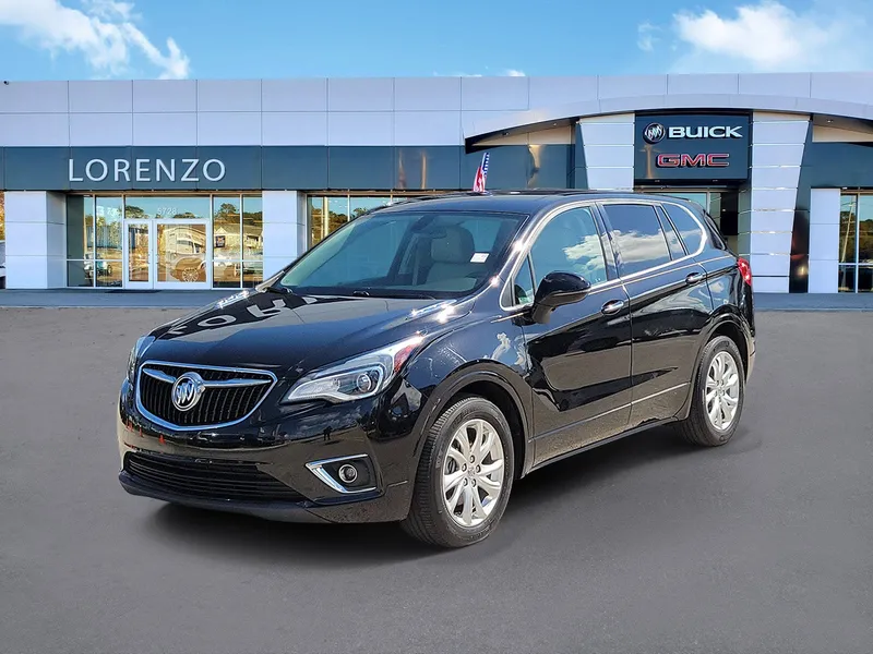 2020 Buick Envision Preferred in Ebony Twilight Metallic — front three-quarter view