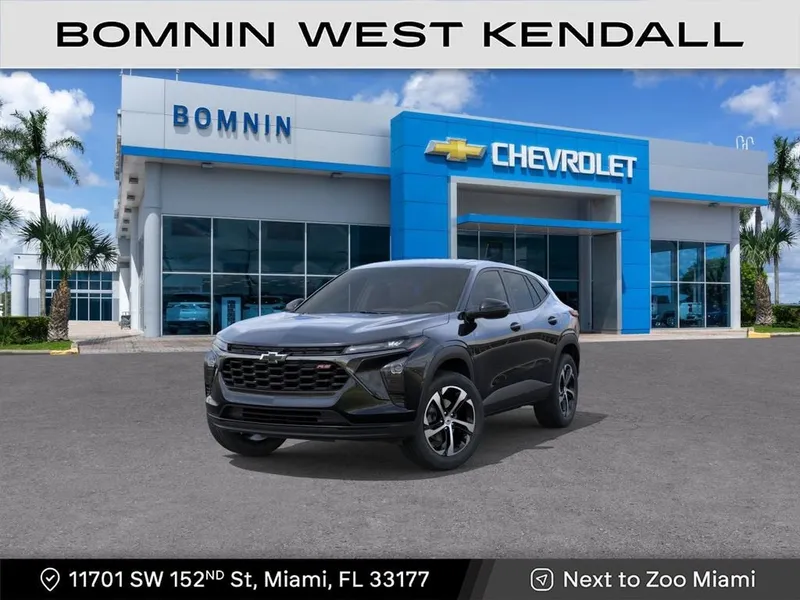 2026 Chevrolet Trax 1RS in Mosaic Black Metallic — front three-quarter view