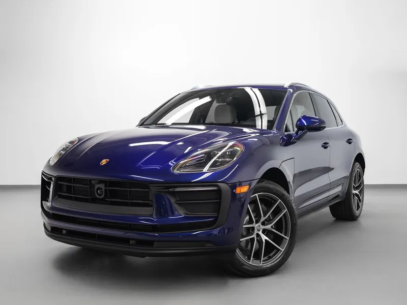 2026 Porsche Macan Macan in Gentian Blue Metallic — front three-quarter view