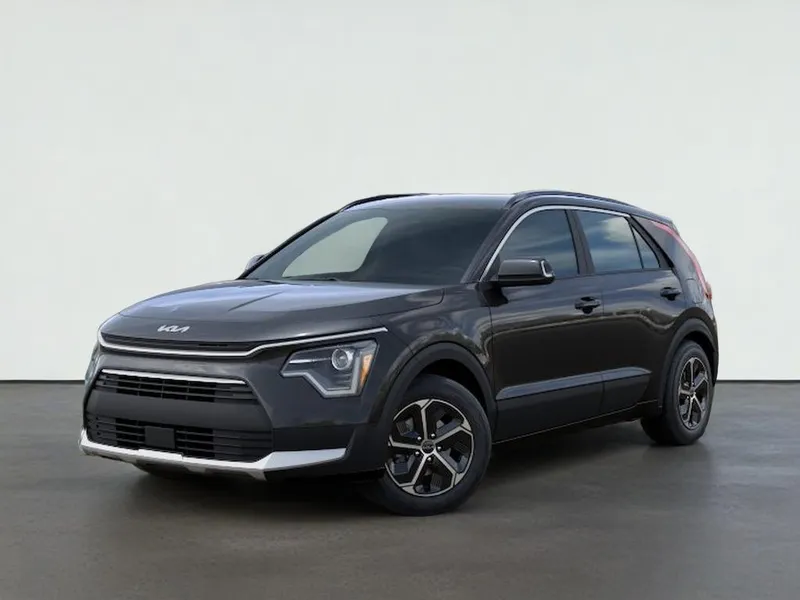 2026 Kia NIRO EX in Interstellar Gray — front three-quarter view