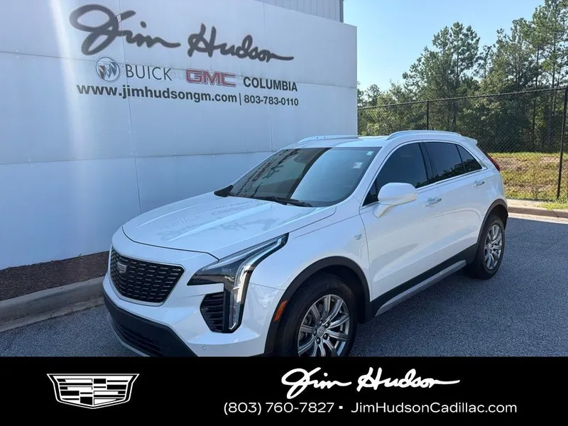 2020 Cadillac XT4 Premium Luxury in Crystal White — front three-quarter view