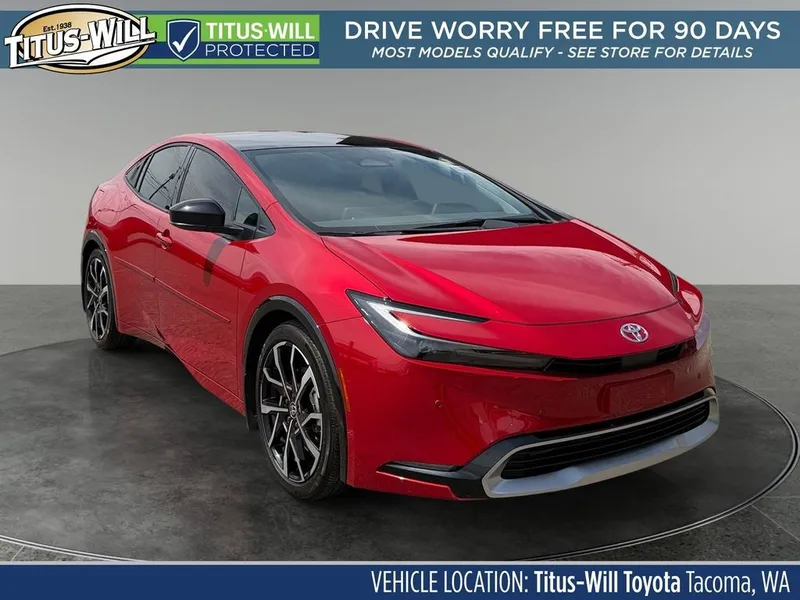 2024 Toyota Prius Prime XSE in Emotional Red 2 — front three-quarter view