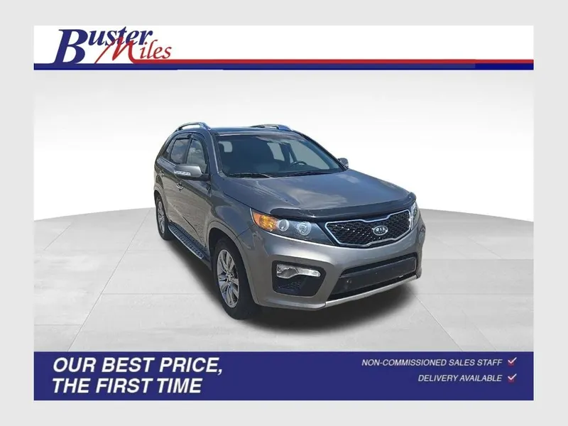 2012 Kia Sorento SX in Titanium Silver — front three-quarter view