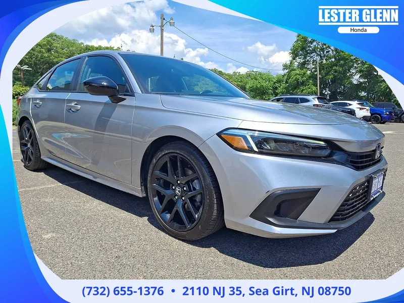 2023 Honda Civic Sport in Lunar Silver Metallic — front three-quarter view