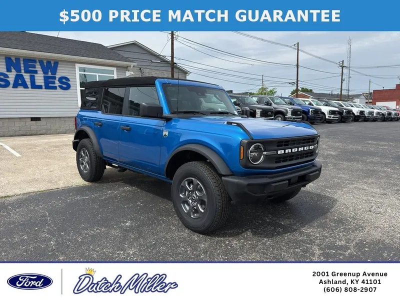 2026 Ford Bronco Big Bend in Velocity Blue Metallic — front three-quarter view