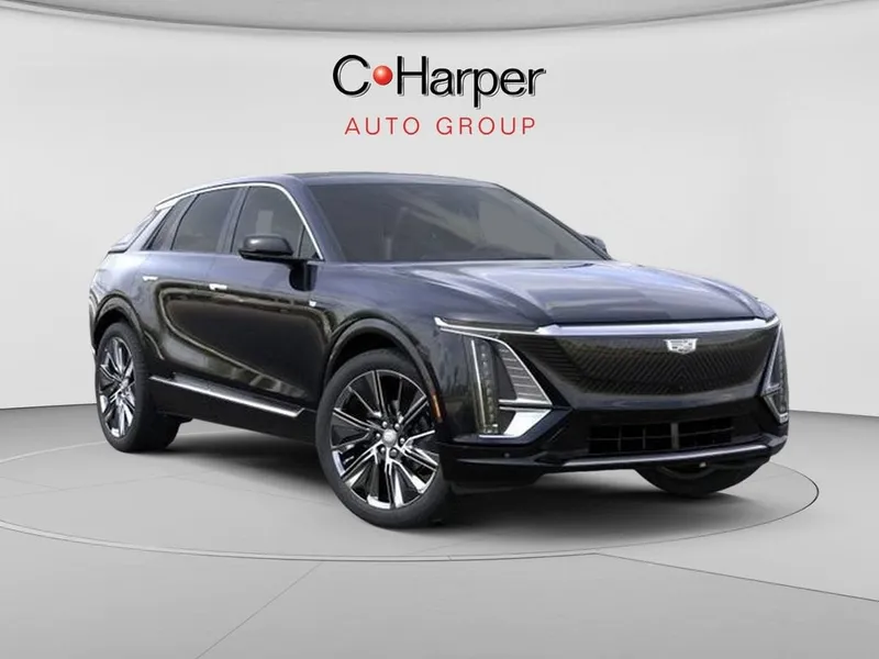 2026 Cadillac LYRIQ Signature Luxury in Stellar Black Metallic — front three-quarter view