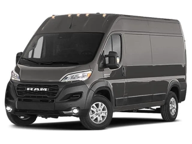 2026 RAM ProMaster Cargo Van Tradesman in Bright White Clear-Coat Exterior Paint — front three-quarter view