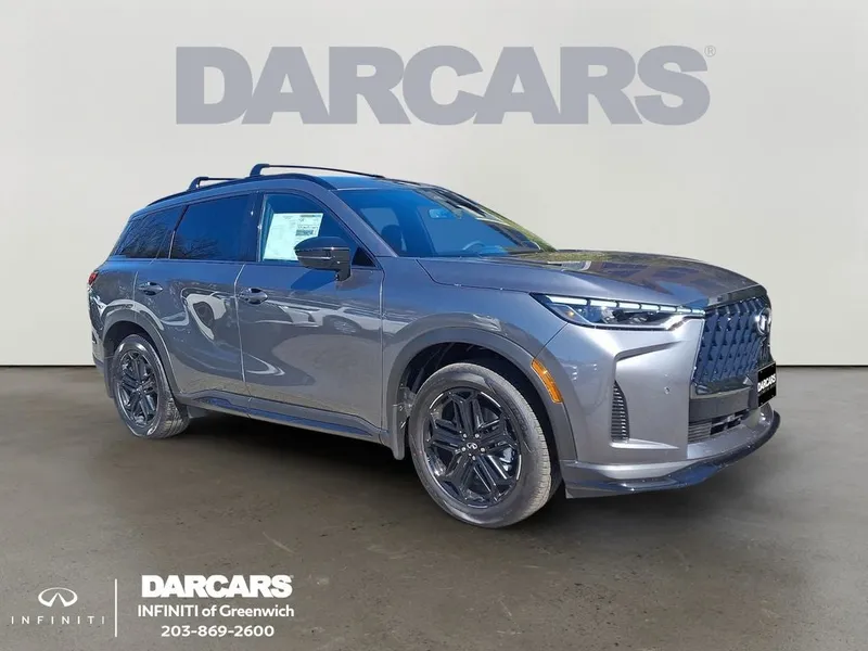 2026 INFINITI QX60 SPORT CARGO PKG - DARK in Graphite Shadow — front three-quarter view