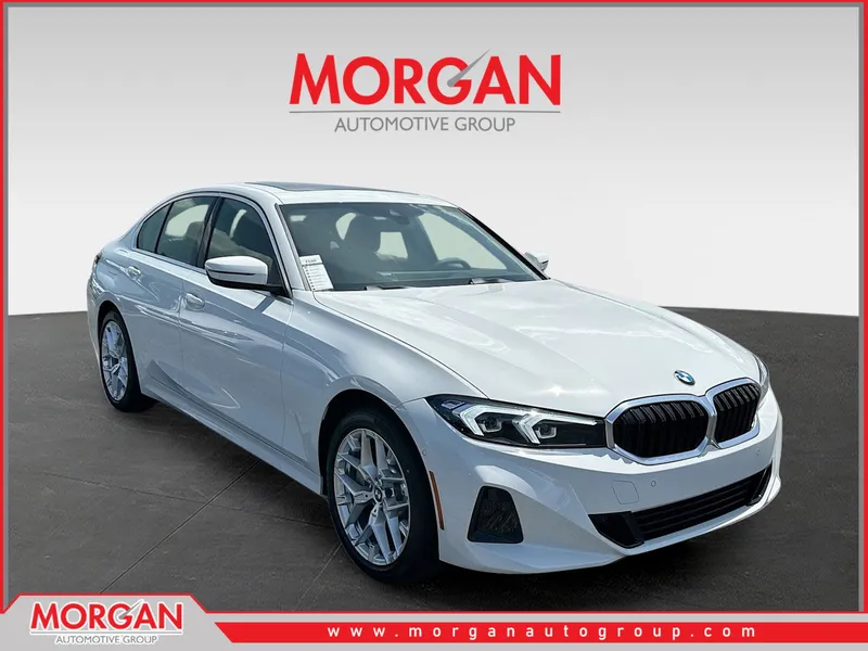 2026 BMW 3 Series 330i in White — front three-quarter view