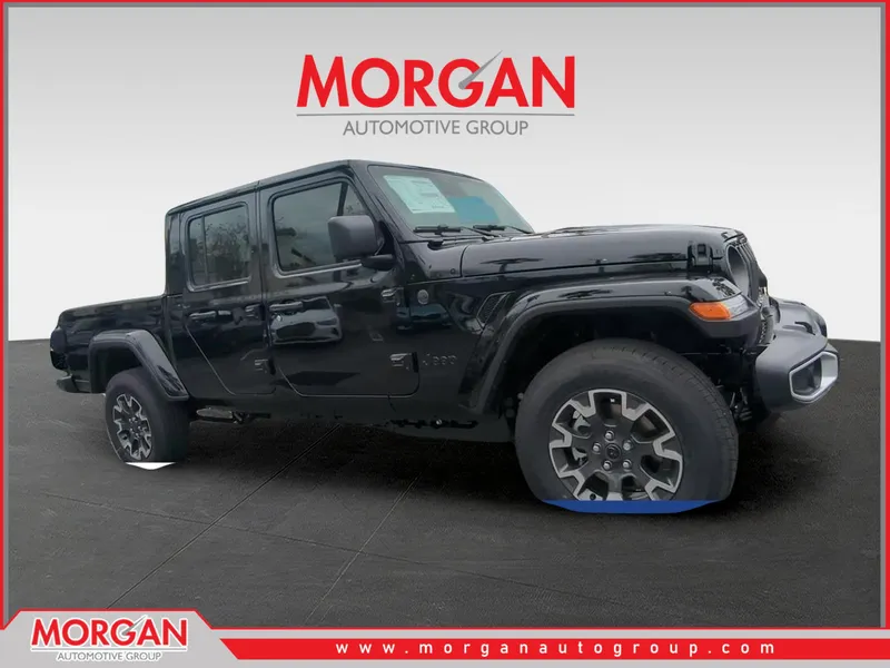 2026 Jeep Gladiator Sahara in Black — front three-quarter view