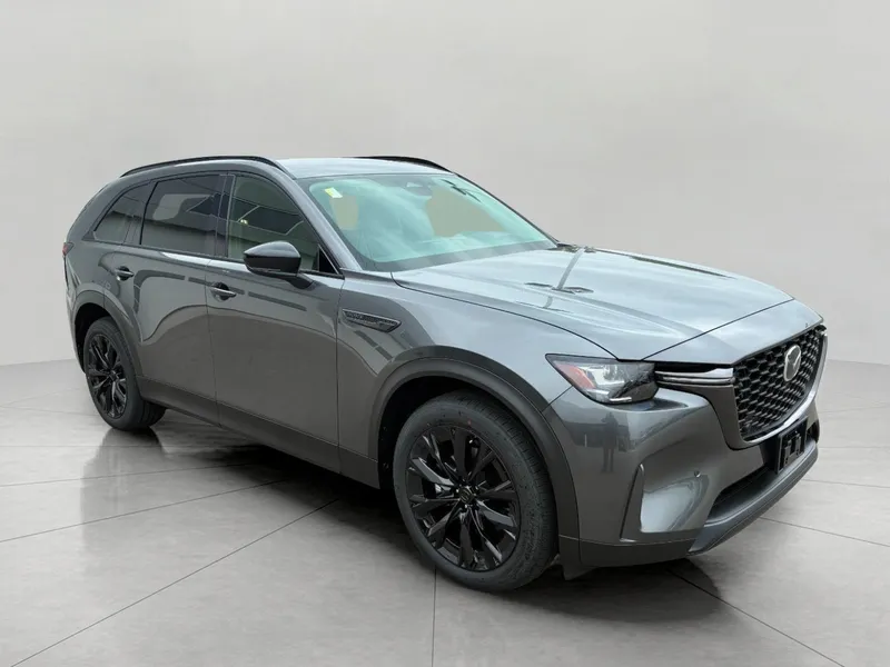 2026 Mazda Mazda CX-90 3.3 Turbo Premium Sport AWD in Machine Gray Metallic — front three-quarter view