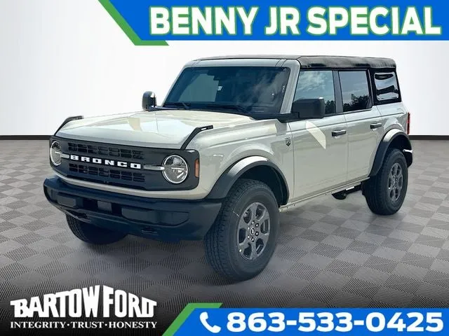 2026 Ford Bronco Big Bend in Desert Sand — front three-quarter view