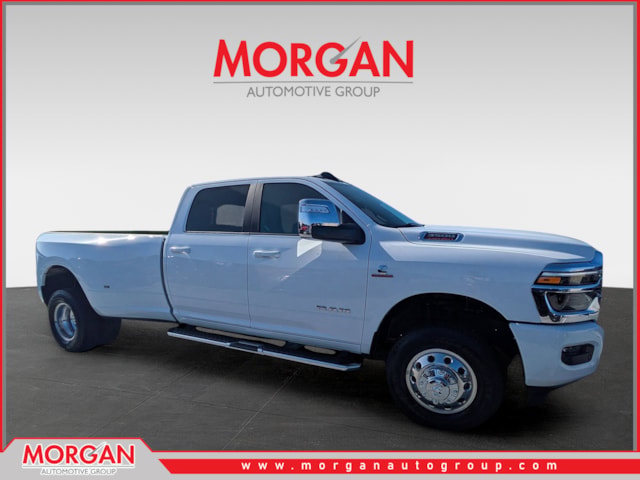 2026 Ram 3500 Laramie in White — front three-quarter view