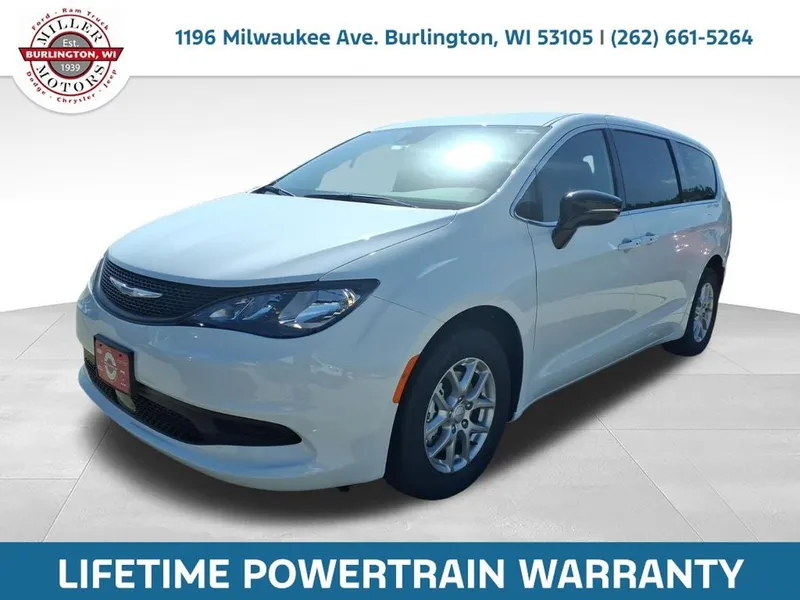 2027 Chrysler Pacifica PACIFICA LX in Bright White Clear-Coat Exterior Paint — front three-quarter view