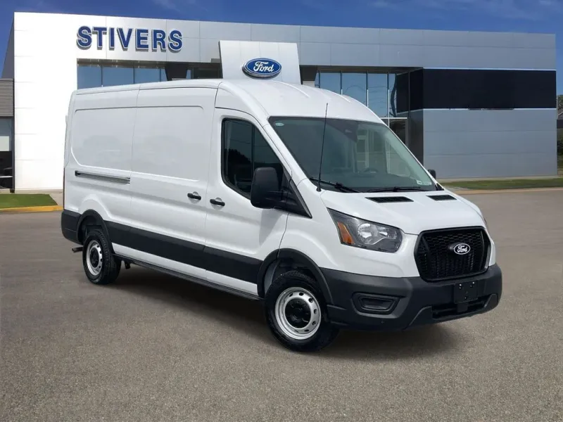2026 Ford Transit Commercial Cargo Van in Oxford White — front three-quarter view