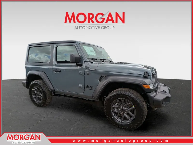 2026 Jeep Wrangler Sport S in Gray — front three-quarter view