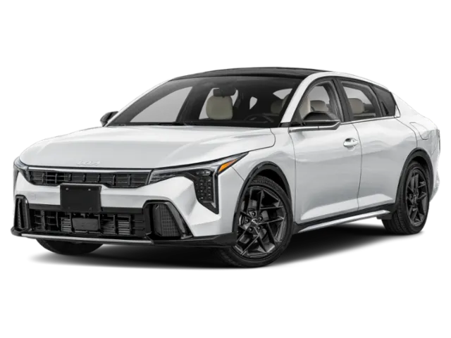 2025 Kia K4 GT-Line Turbo in White — front three-quarter view