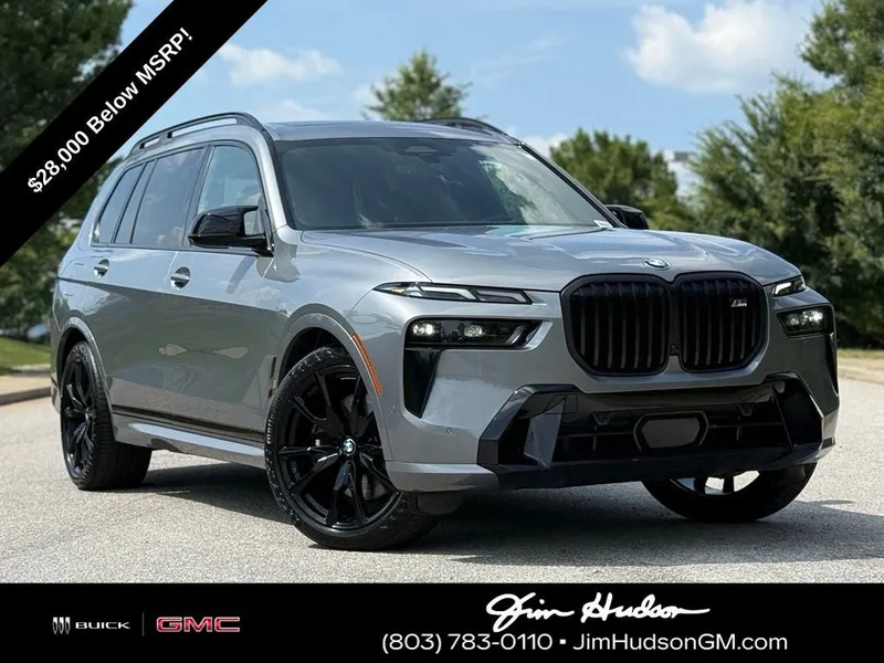 2024 BMW X7 M60i in Gray Metallic — front three-quarter view