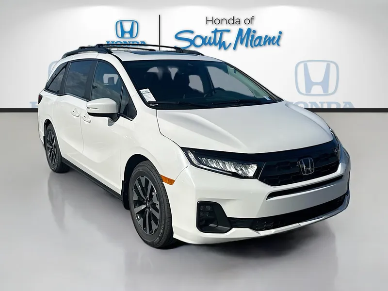 2026 Honda Odyssey EX-L in Platinum White Pearl — front three-quarter view