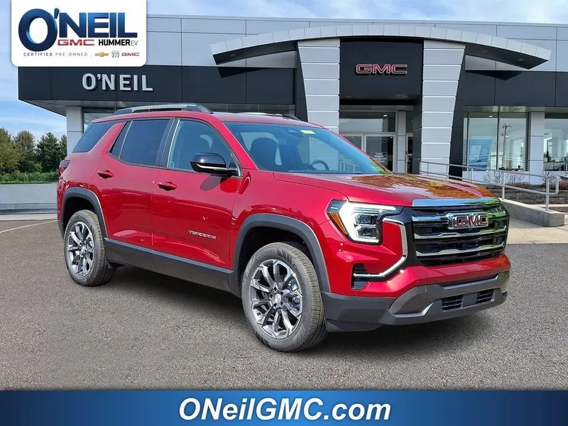 2026 GMC Terrain Elevation in Volcanic Red Tintcoat — front three-quarter view