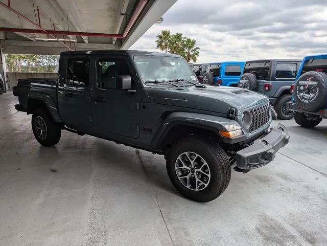 2026 Jeep Gladiator Sport S in Anvil Clear-Coat Exterior Paint — front three-quarter view