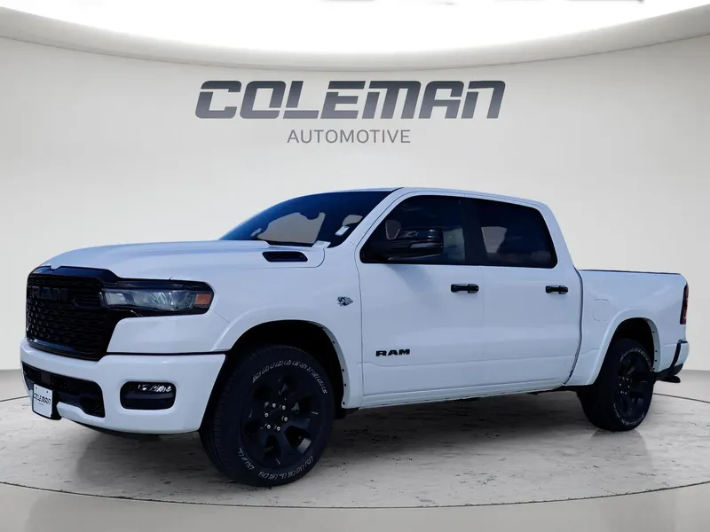 2026 RAM 1500 Big Horn in Bright White Clear-Coat Exterior Paint — front three-quarter view