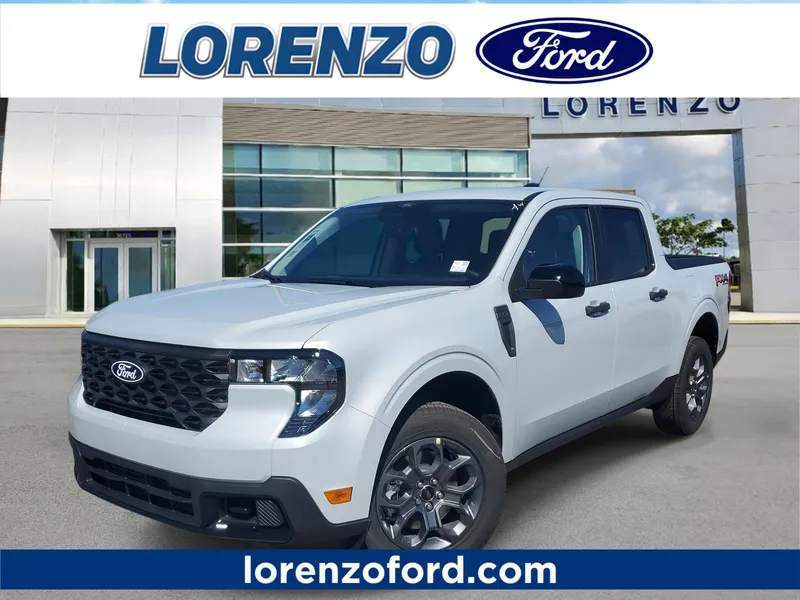 2026 Ford Maverick XLT in Space White Metallic — front three-quarter view