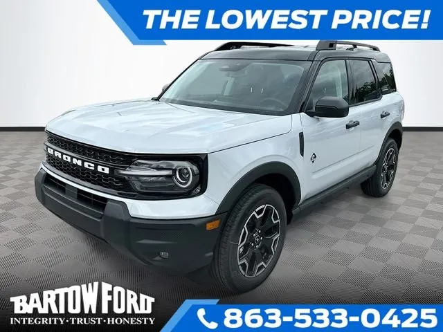 2026 Ford Bronco Sport Outer Banks in White Metallic — front three-quarter view