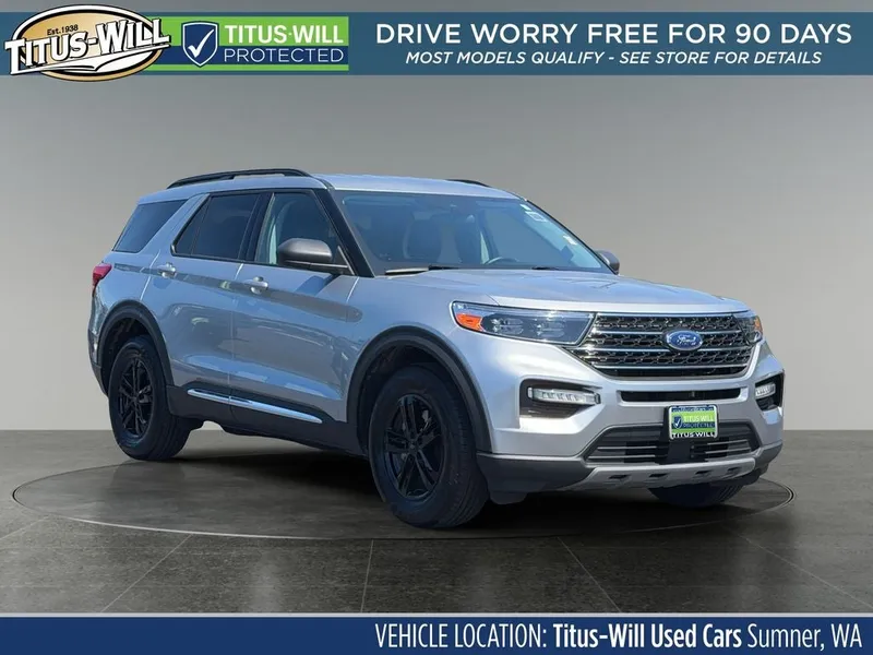 2023 Ford Explorer XLT in Silver Metallic — front three-quarter view