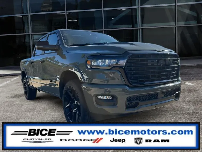 2026 RAM Ram 1500 Laramie Crew Cab 4x4 in Canyon Lake Exterior Paint — front three-quarter view
