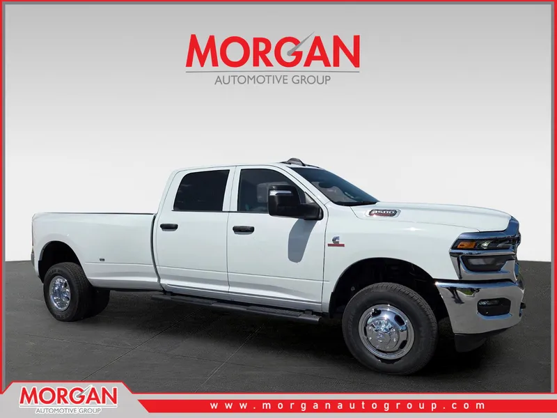 2026 Ram 3500 Tradesman in White — front three-quarter view