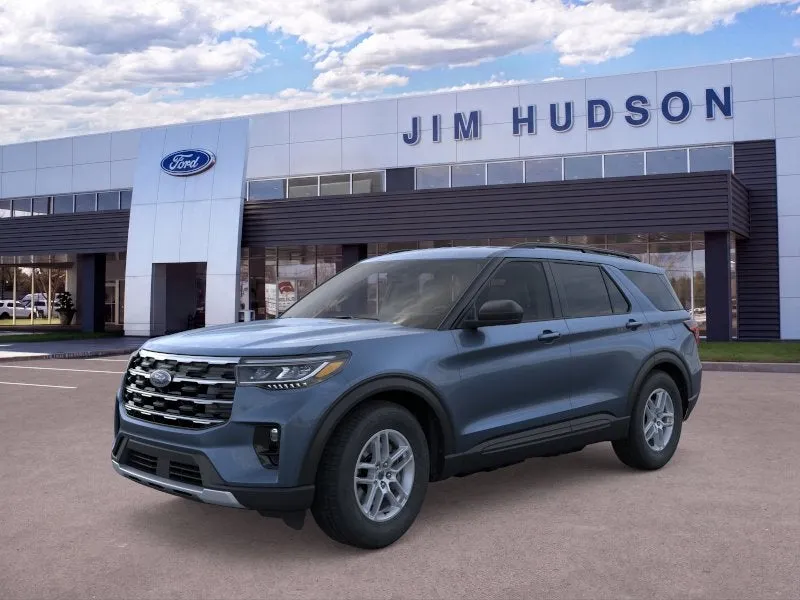2026 Ford Explorer Active in Vapor Blue — front three-quarter view